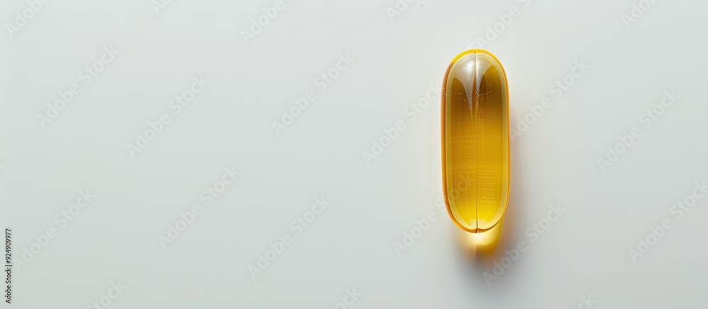 Aufkleber A soft gel capsule is displayed on a white background with ample copy space image