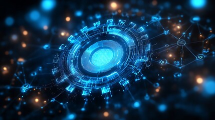 Obraz premium Digital 3d gear icon with binary code, artificial intelligence in system setting optimization, automation workflows, software customization options, and personalized user interfaces design 