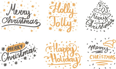 Christmas and Holiday Themed Lettering Set