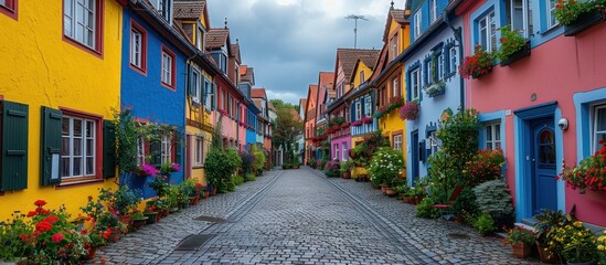Fototapeta premium Colorful Street in European Town