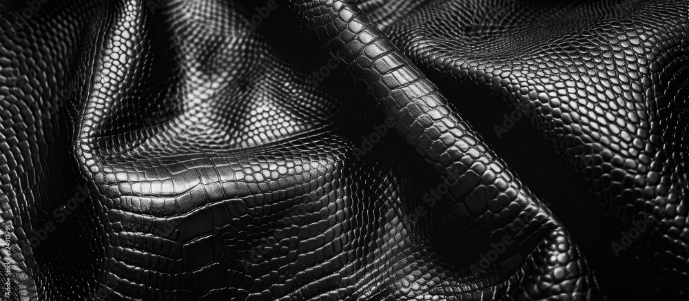 Aufkleber patterned black leather with a textured surface perfect for a versatile copy space image