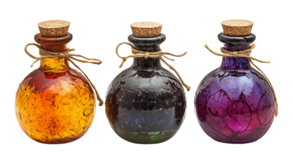 Potion bottles for halloween isolated on white background