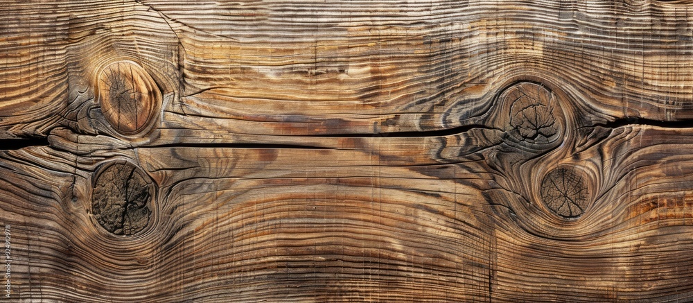 Aufkleber An old wooden surface like a table or a wall with a unique texture featuring knots and variations in the cut perfect for a copy space image