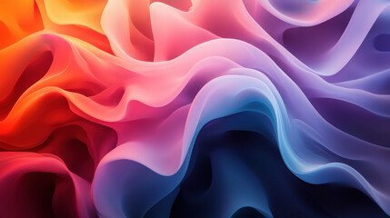 Obraz premium A colorful, flowing piece of fabric with a rainbow pattern