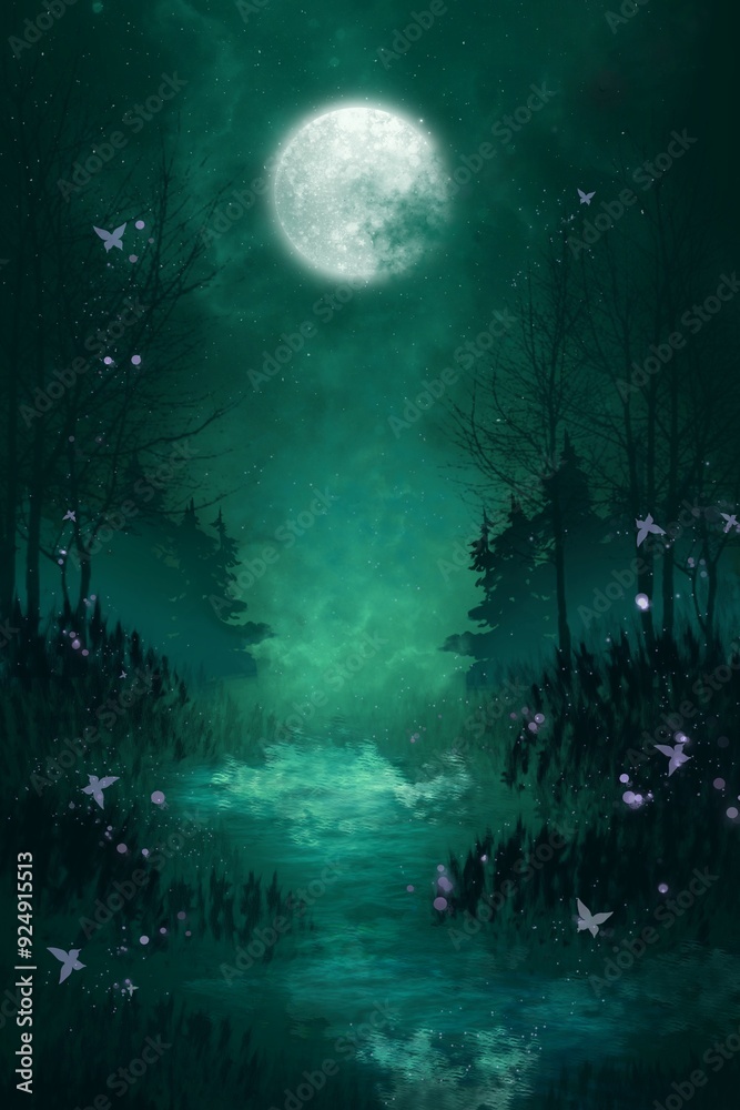 Canvas Prints moon and clouds