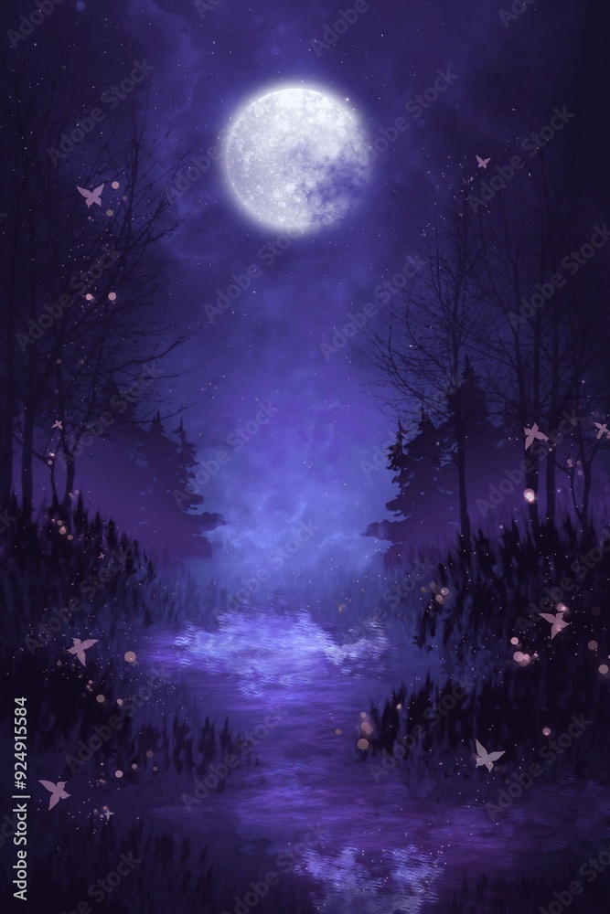 Canvas Prints moon and clouds