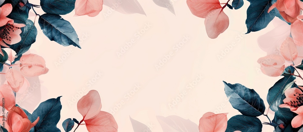 Poster Floral border with a copy space image for displaying making it perfect for presentations