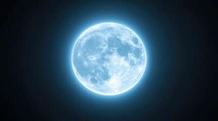 Obraz premium A large blue moon in the night sky