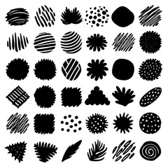 A collection of black brush strokes beautifully set against a white background