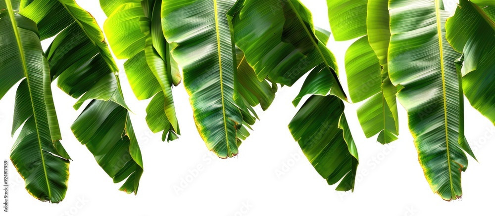 Fototapete isolated on a white background there are leaves specifically banana leaves with copy space image