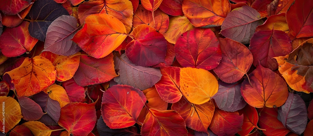 Aufkleber vibrant hues of fall foliage showcase a stunning display in this copy space image