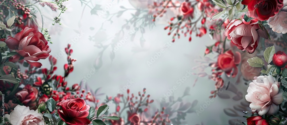 Poster floral backdrop with copy space image