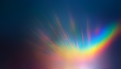 Obraz premium Abstract Vibrant Spectrum. Blurred Rainbow of Dynamic Light Streaks and Soft Glows on a Dark Background, Energy Movement Mystical Atmosphere. Banner Poster Background Wallpaper With Copy Space