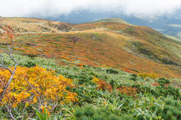 宮城県　秋の栗駒岳の紅葉登山