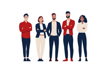 Fototapeta premium A Diverse Business Team Posing Confidently Together in a Professional Setting, Showcasing Unity and Inclusivity in Corporate Culture.