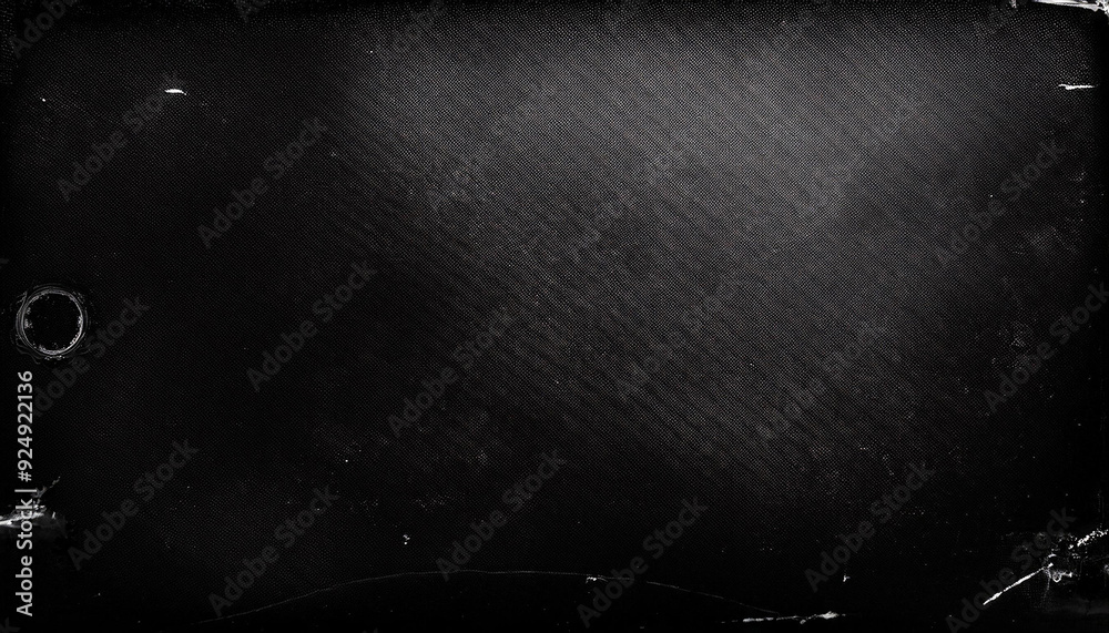 Aufkleber Grungy Black Texture with Subtle Scratches Light Gradient, Design Project Gritty Raw Visual Element. Banner Poster Background Wallpaper With Copy Space