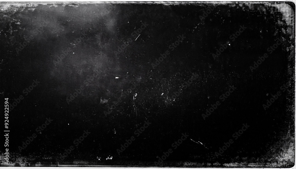 Aufkleber Grungy Black Texture with Subtle Scratches Light Gradient, Design Project Gritty Raw Visual Element. Banner Poster Background Wallpaper With Copy Space
