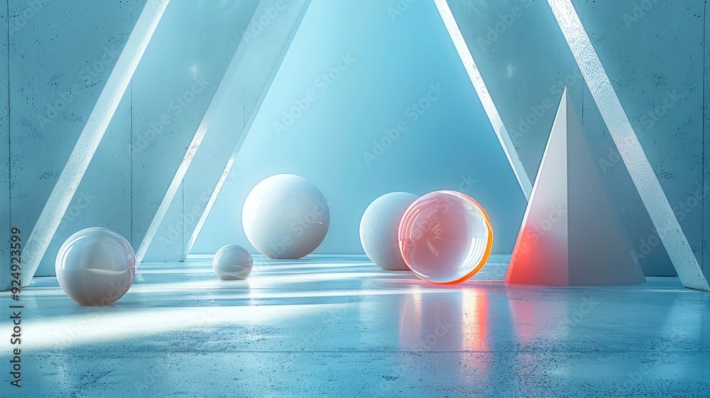 Poster geometric shapes. generative ai.