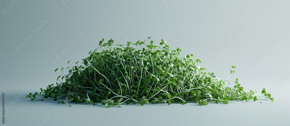 Aufkleber pile of alfalfa sprouts. with copy space image. Place for adding text or design
