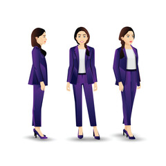 Indian beautiful business woman wearing suit in different poses