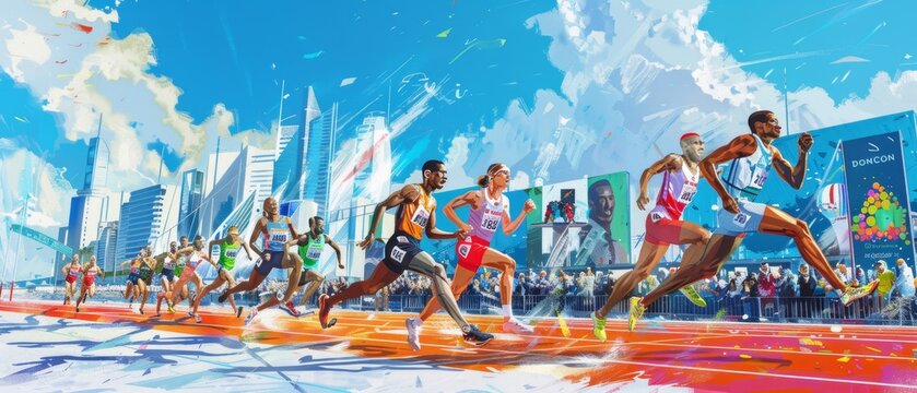 Dynamic French Athletes in Modern Pentathlon Relay at 2020 Tokyo Olympics