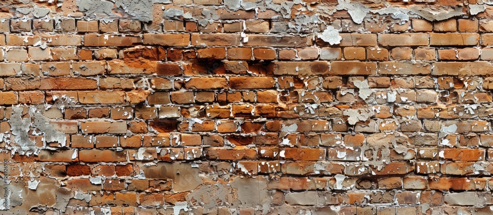 Poster vintage brown brick wall texture background style. with copy space image. place for adding text or d