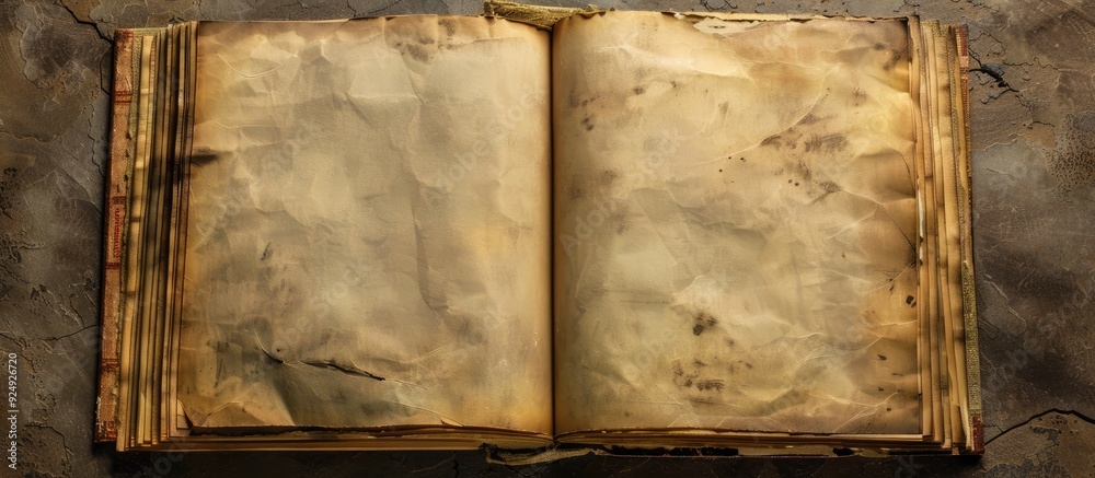 Aufkleber An old book with blank pages that are open. with copy space image. Place for adding text or design