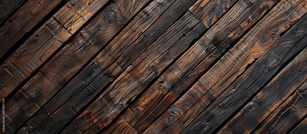 Aufkleber Old planks set against a white background Top view. with copy space image. Place for adding text or design