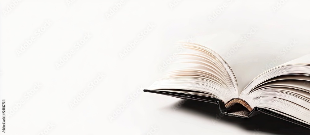 Aufkleber Close up of a book with bookmarks on a white background. with copy space image. Place for adding text or design