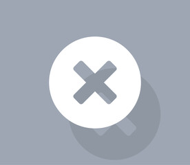 Obraz premium Vector icon of white color with shadow on gray background