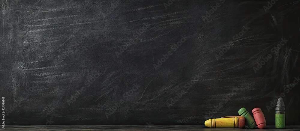 Poster Chalkboard and chalk studio silhouette. with copy space image. Place for adding text or design