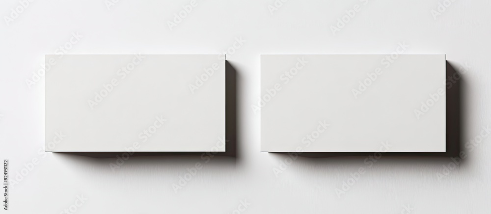 Leinwandbilder Blank business card mockup set against a white background Clipping path included. with copy space image. Place for adding text or design