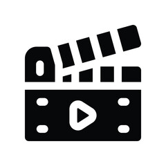clapper board icon. vector glyph icon for your website, mobile, presentation, and logo design.