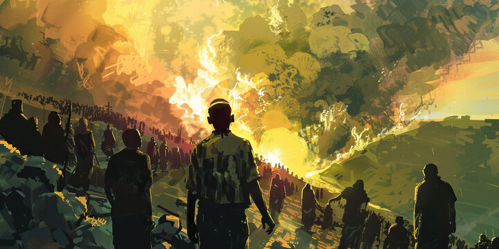 The Time of Jacob's Trouble: The Purification of Israel - Picture a scene where Israel undergoes a time of tribulation and purification, leading to their ultimate restoration and redemption