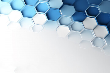 Abstract blue hexagons pattern background for design.Hi-tech science and research concept innovation.