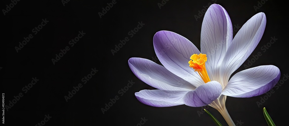 Fototapete crocus one of the earliest flowers of spring. with copy space image. place for adding text or design