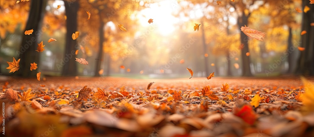 Fototapete autumn themed background. with copy space image. place for adding text or design