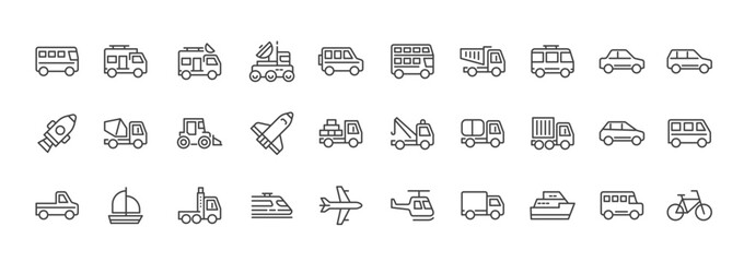 Car transportation icon set.