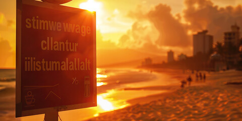 Heatwave Advisory: Staying Safe and Cool During Extreme Heat - Imagine a sign indicating a heatwave advisory, advising residents to stay hydrated and seek shelter from extreme heat