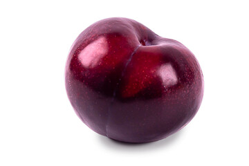 red plums isolated on white background
