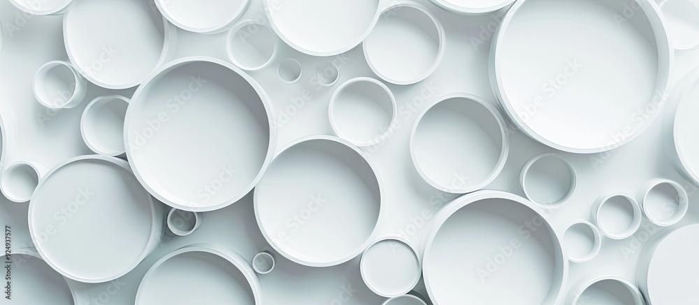 Fototapete Abstract white background featuring circles. with copy space image. Place for adding text or design
