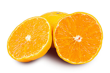 Sliced orange fruit on PNG or transparent background