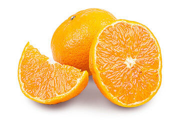 Sliced orange fruit on PNG or transparent background