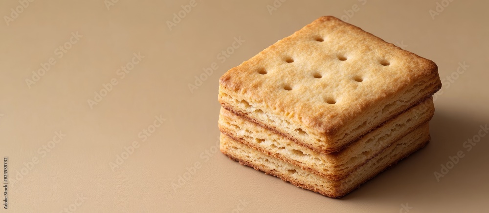 Fototapete a standard bourbon biscuit set against a plain background. with copy space image. place for adding t