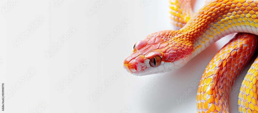 Poster Corn Snake against a white background. with copy space image. Place for adding text or design