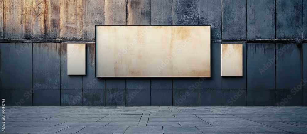 Aufkleber Large empty billboard on a street wall banners with space to insert your own text. with copy space image. Place for adding text or design