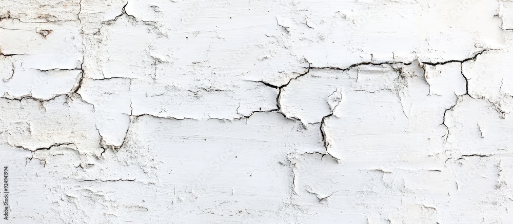 Poster old white painted exfoliated rustic bright light wooden texture long panoramic banner of shabby wood