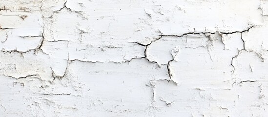 Obraz premium Old white painted exfoliated rustic bright light wooden texture long panoramic banner of shabby wood background. with copy space image. Place for adding text or design