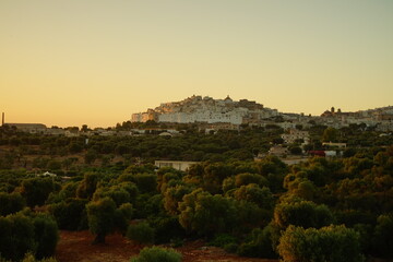 Ostuni village during a summer sunrise, Puglia, Italy