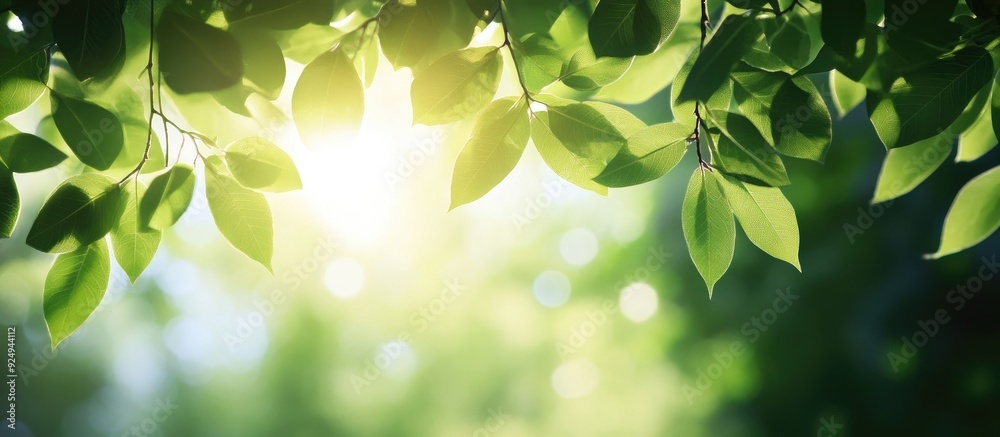 Poster leaves of the trees during springtime. with copy space image. place for adding text or design
